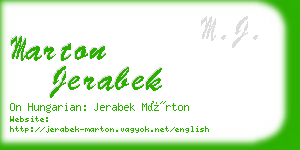 marton jerabek business card